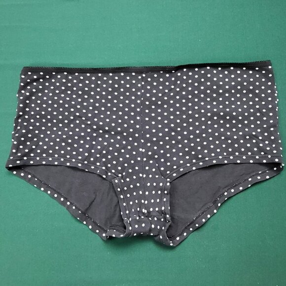 Maidenform black-and-white polka dot boyshort panties underwear GUC size Large - Picture 1 of 2